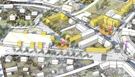 Augerumsv. Gamla Brov. Lyckeby centrum E22 Området kring gågatorna och fd ÖB föreslås kompletteras med Lyckeby ny bebyggelse med publikt innehåll i bottenplanen.