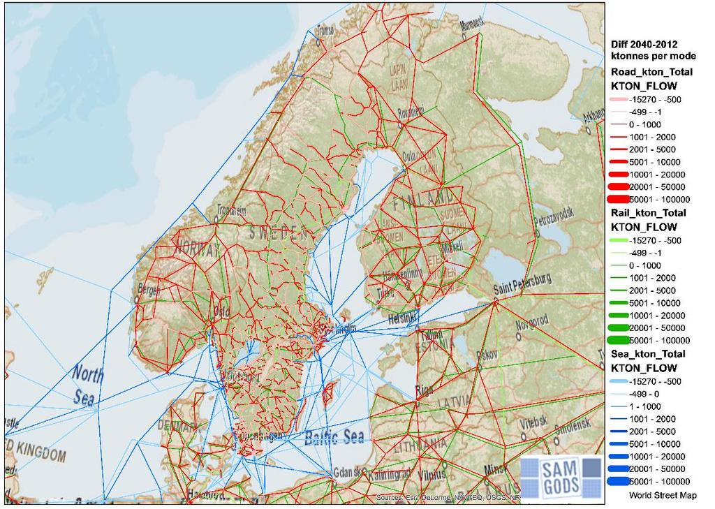 Järnväg Sjöfart Väg 2040 31,6 66,8 85,7 Vägslitageavg. 31,5 67,1 85,2 Tab 6.