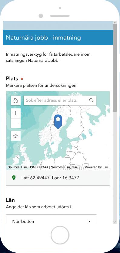 Under de respektive uppdragen finns ytterligare val samt möjlighet att lägga in antal, sträcka eller areal