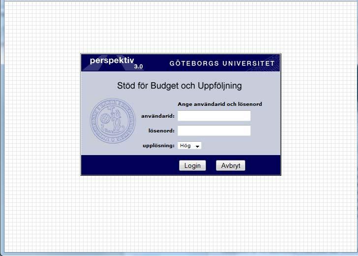 1 INLOGGNING - UTLOGGNING 1.1 Inloggning Perspektiv nås via verktyg i medarbetarportalen och för att logga in i Perspektiv ska både användaridentitet och lösenord anges.