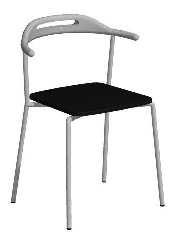 CORE SMALL S-060 Stapelbar stol. Sits i svart eller röd PUR, rygg i skiktlimmad björk eller ek. Underrede i krom eller silverlackad metall, med teflonglid. Stackable chair.