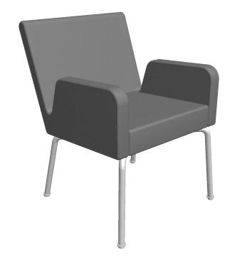 DROPP KS-104 Fåtölj. Underrede i krom eller silverlackerad metall. Easy-chair. Frame in chromium or silver lacquered metal.