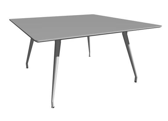 COLT HB-985 Bord med skiva i vitlaminat (enligt RAL 9016), björk- eller ekfanér. Ben i vitlack eller polerad aluminium. Table with top in white laminate (as per RAL 9016), birch or oak veneer.