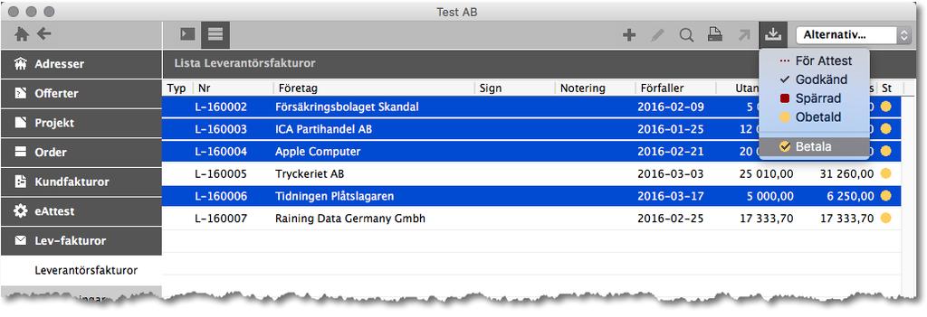 8 ADJOB 5.0 5. Steg 1: Välj fakturor som ska betalas Läs mer om Utbetalningar i Handbok ADJob 5.