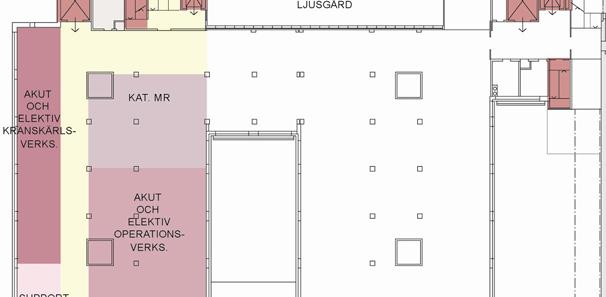 Plan 01/02 Kardiologi Etapp 2 Etapp 1 Etapp 2 I den del av bildcentrum, som byggs i andra etappen, kommer vårdkedjan för hjärt-patienter att få mer ändamålsenliga lokaler.