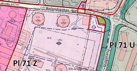 Gällande detaljplaner För Boländerna 13:5 gäller Pl 71 Z kvarteret Brännugnen och del av Bolandsparken (laga kraft 1983).