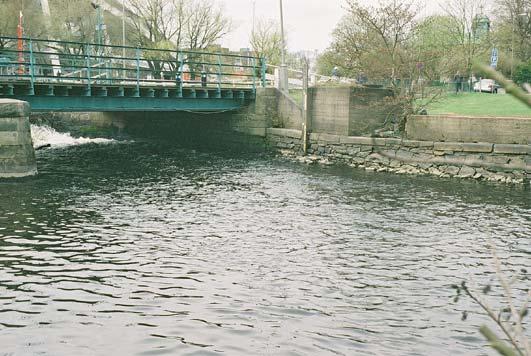 8. Mölndalsån, Ullevi Datum: 2003-04-25 Flodområde: Göta älv Koordinat: 640450/127260 Ullevi Väg Dämme Gångväg F N 5-15 m nedströms gångbron Tillståndsklassning Totalantal taxa: 35 måttligt högt