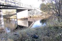 Em50. Emån, Kungsbron Datum: 2001-10-30 Kommun: Hultsfred Koord.: 636456 / 148344 Proverna togs 5-15 m nedströms bron, längs den västra stranden.