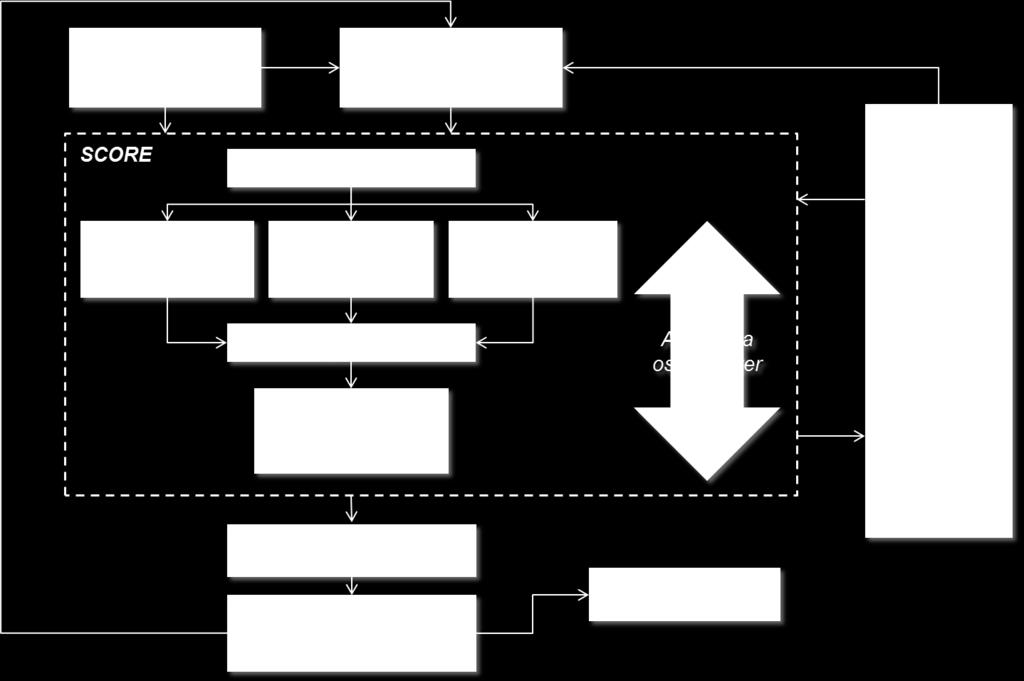 Figur 2-3. Figur 2-3. SCORE-ramverket för beslutstöd i EBH-projekt. Identifiering och utformning av åtgärdsalternativ ligger utanför SCORE.