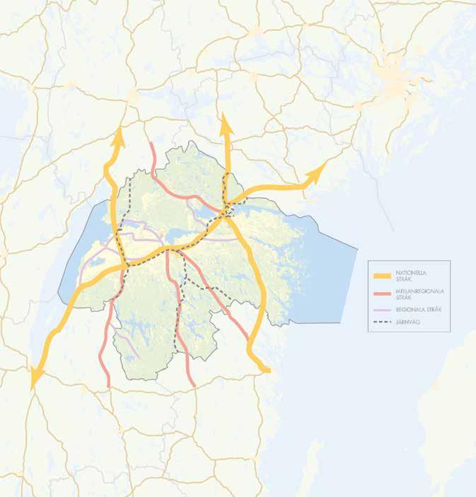 Stråk Den andra delen av infrastruktur handlar om transportinfrastruktur. Transportinfrastrukturen påverkar kommunikationerna i länet.