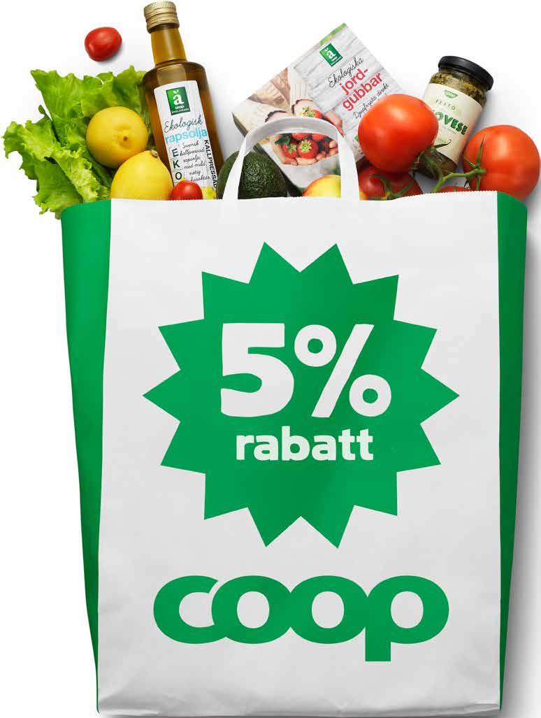 Rabatten dras automatiskt när du drar ditt medlemskort i kassan i någon av Coop