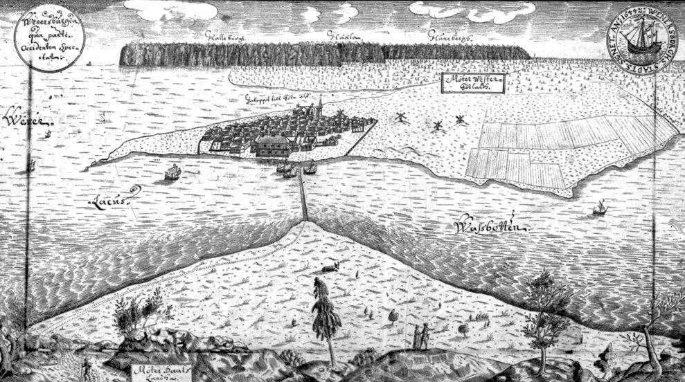 Kjempenskjölds teckning över Vänersborg från 1699 Under tidigt 1900-tal byggdes Källshagen som säte för Västergötlands infanteriregemente och staden hade under en kort period stark prägel som