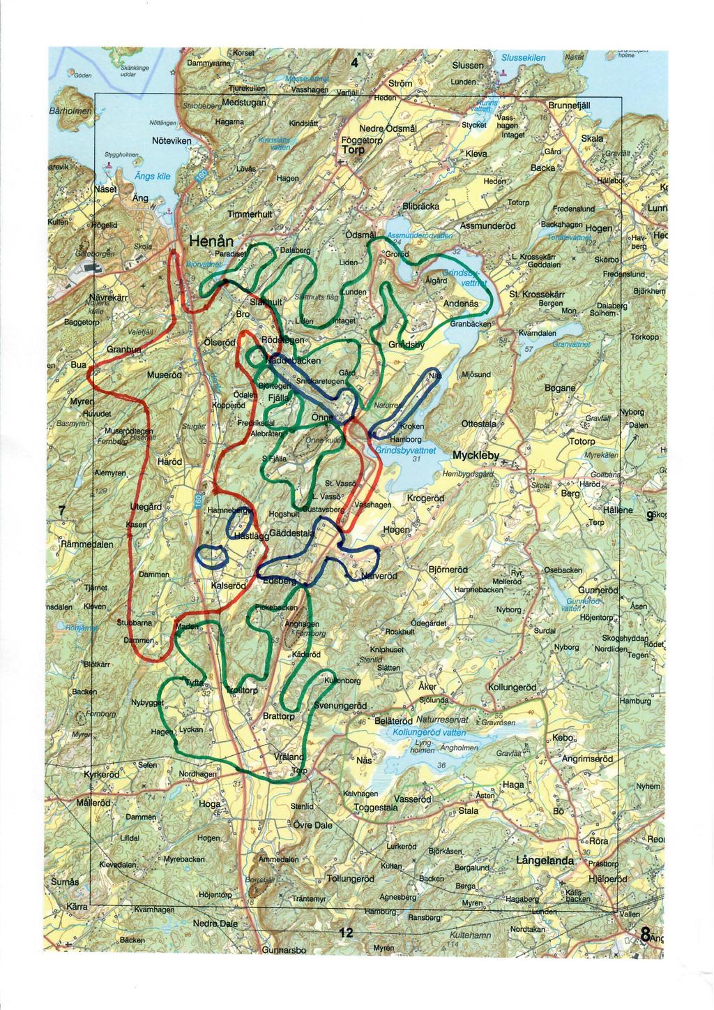 Områdeskarta Röda områden grävda Blåa grävs inom kort Gröna i nordost grävs