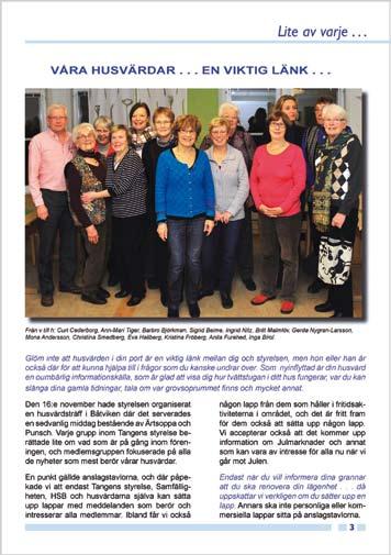 Medlemsinformation Föreningens medlemsblad Tangenten har under