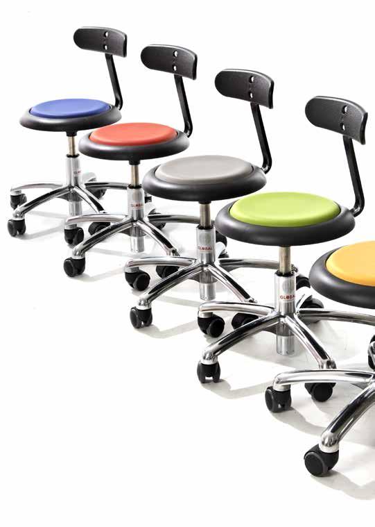 Stolen är lätt och kan snabbt flyttas mellan olika arbetssituationer eller flyttas åt sidan när den inte används.