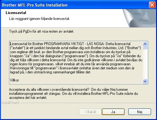 Steg 2 För användare av Windows 98/98SE/Me/2000 Professional/XP D När fönstret för Brother