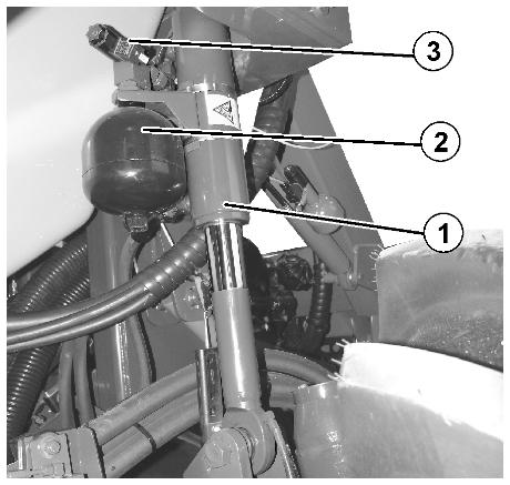 Konstruktion och funktion för transportfordon 5.10 Hydropneumatisk fjädring Den hydropneumatiska fjädringen innehåller en automatisk nivåreglering som är oberoende av lasttillstånd. Bild 26/.