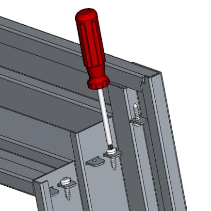 3 RTR T25 ST4,8x25, genom de förstansade hålen i sidan. Tröskel måste förborras med Ø4mm borr. Se fig 2. RTS T25 ST4,8x16 Fig. 2 Fig. 1 2.