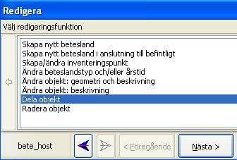 8.4.5 Dela område 1. Välj Dela objekt i redigera-menyn. Klicka Nästa. 2.