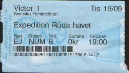 Dokumentärfilm om dykeri till filmarkivet i Grängesberg Denna biobiljett innebar kontakt med folk i