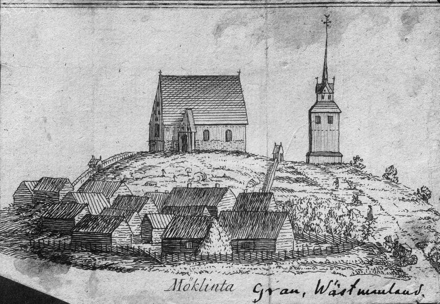 Inledning Under 2013 har stensockeln på Möklinta kyrka frilagts från puts. Tillstånd till arbetet gavs av Länsstyrelsen 2012-01-30 med dnr: 433-4344-2011.
