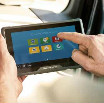 Med FleetBoard-appen 2) för iphone och ipad samt för Android-enheter kan du kontinuerligt få information för att se om körningarna går som planerat eller om snabba åtgärder behöver vidtas, i nödfall