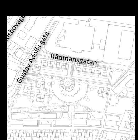 4. BESKRIVNING AV BULLERSITUATION Mossagården påverkas av ljud från Vadsbovägen, Gustav Adolfs gata och Rådmansgatan enligt nedanstående figur. Figur 1: Mossagårdens närområde.