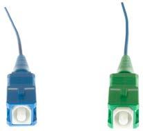 Optoateriel Fiberkablage, Patch s 50 KK Siplex G657A SC/UPC-SC/APC - TD Fiberoptik Böjokänsligt Fiberoptiskt korskopplingskablage blå 2, singleode G657A ed 1 fibrer (Siplex).