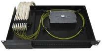 50 Optoateriel Terineringsboxar, ODF box för stativ Fiberoptisk patchpanel - LightMate Utdragbar ODF-enhet ed koplett inredning för skarvning och fibersling.