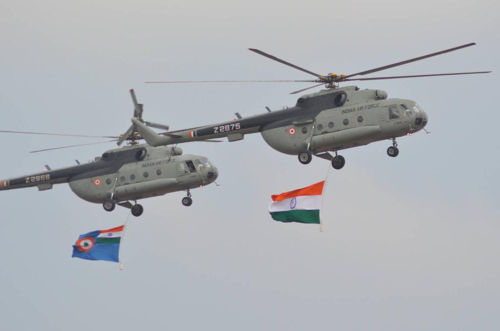 Försvarsutställningen Aero India 2017 Helikoptrar Inom helikoptersegmentet har det indiska försvaret mestadels vänt sig till Sovjetunionen och Ryssland där de har varit en trogen köpare under lång