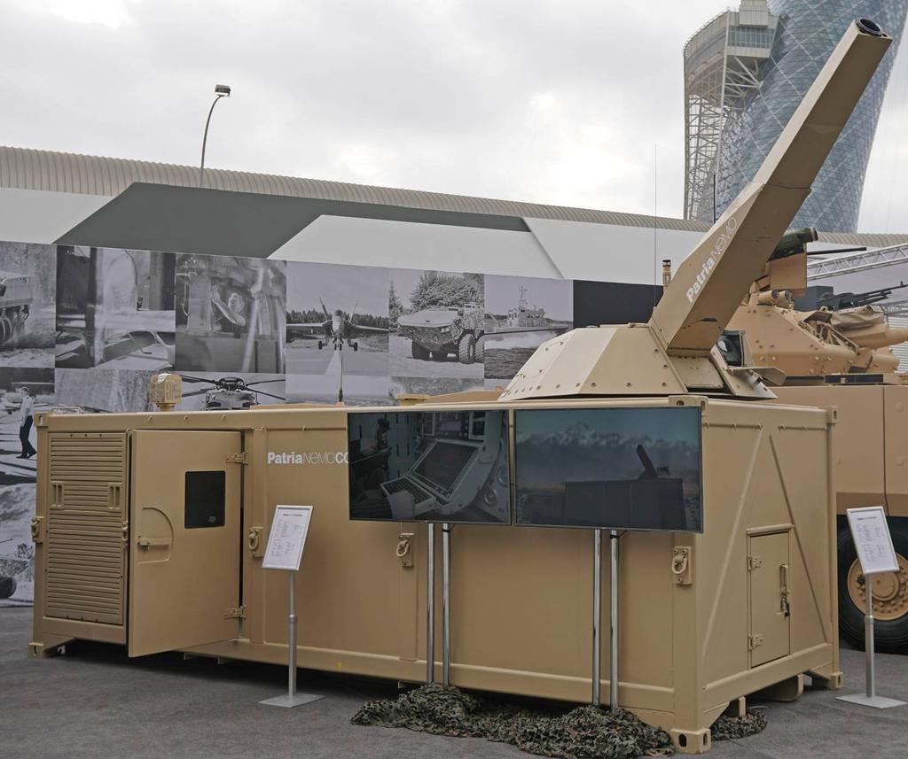 120 mm granatkastarsystem Patria Nemo Container (Finland) Patria har vidareutvecklat granatkastarsystemet Nemo och har nu integrerat det i en modifierad 20-fotscontainer.