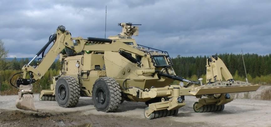Fältarbetsfordon PEROCC från Pearson Engineering (Storbritannien) PEROCC är ett fältarbetsfordon för öppnande av väg med IED vält och hydraulisk arm.
