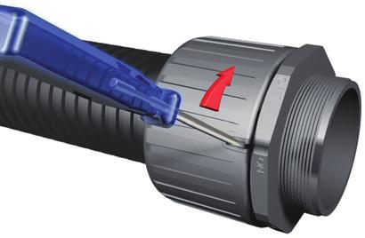3.1 Kabelskyddssystem Skyddsslang plast Montering och demontering av HelaGuard kopplingar i plast HelaGuard plastkopplingar monteras enkelt,
