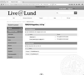 Gruppindelning Live@Lund torsdag morgon Välj dag och tid och samordna arbetsgrupp om du vill Avgör labb- och kamratgranskningstider Varför avdelningen för