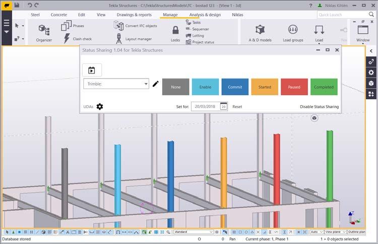 Trimble Connect i Tekla Structures Knyta modellen till