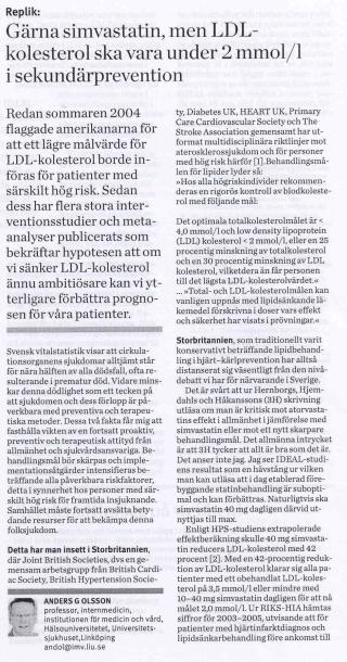 riskminskning 6,4%; p<0,001 Absolut riskminskning 2,0% Ska ezetimib-tillägg till simvastatin implementeras?? Cannon et al. NEJM 2015;372:2387-97.