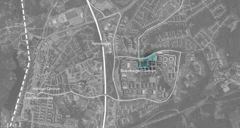 INLEDNING STOCKHOLM BRANDBERGSLEDEN N Översikt, Brandbergen centrum MÅL OCH SYFTE Detta kvalitetsprogram tillhörande detaljplan för bostäder och centrumverksamhet i Brandbergen centrum har upprättats