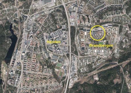 Bild 1: Brandbergen centrum ligger i norra