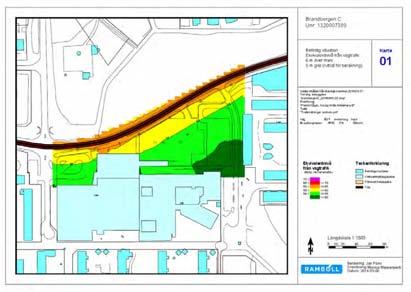 Brandbergsleden har cirka 4 700 fordon som passerar öster om korsningen Brandbergsleden och Vendelsömalmsleden, efter mätningar från år 2002.