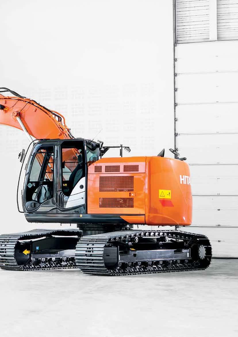 ZX225USRLC-6 Ökade möjligheter Snäv svängradie (2 m) är perfekt på trånga platser. Låga utsläppsnivåer SCR-system reducerar NOx från avgaserna.