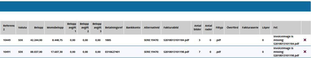 När man utrett varför fakturan inte importerats