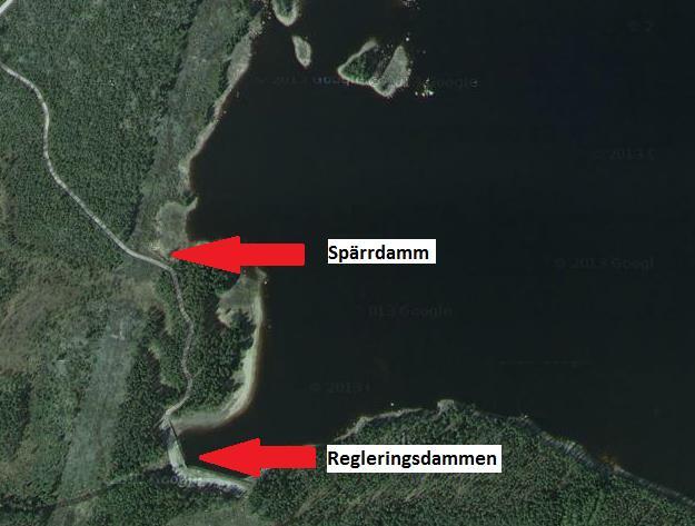 PM 7 (13) Figur 4: placering av de två dammanläggningarna. 3.
