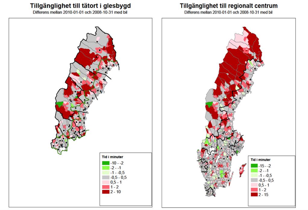 tättbefolkade regioner. Den största andelen av hastighetshöjningarna har enligt tabell 1 ovan skett i Mälardalen, samt i Vägverksregionerna sydöst och väst. Figur 1.