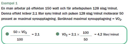 Kapitel 9 Åstrandtestet Bakgrund och Genomförande Sida 7 av 12 Observera att fältet runt den heldragna linjen i figur 34 visar den individuella spridningen.