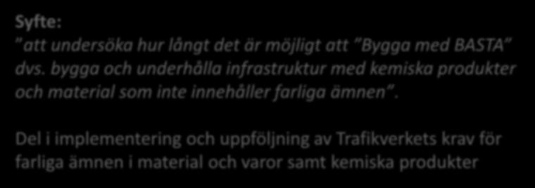 Syfte: att undersöka hur långt det är möjligt att Bygga med BASTA dvs.