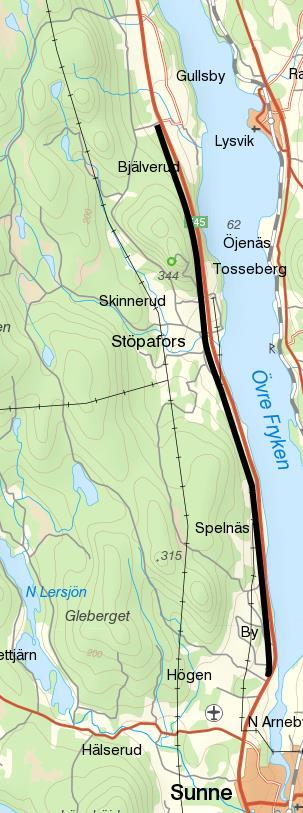 13 (47) 2. Klätten 2.1 By Bjälverud Tabell 2.1 By- Bjälverud väg Asfalt Belysning GC 16 470 E45 3910 (9) Nej Nej 2,5 9 717 tkr n Sunne-By är översiktligt utredd som egen sträcka (se 1.