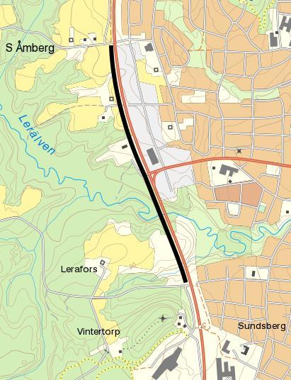 9 (47) 1.7 Sunne tätort Tabell 1.7.1 väg Asfaltering Belysning (antal) GC S Åmberg Selma Spa 1380-5560 (8) 1 Ja Ja (39) 3 2 241 tkr Väster om E45 finns en gc-väg mellan Holmby och Södra Åmberg. 1.7 föreslår att förlänga den gc-vägen till Selma Spa för att nå målpunkter som arbetsplats, fritidsaktivitet, motion och rekreation.