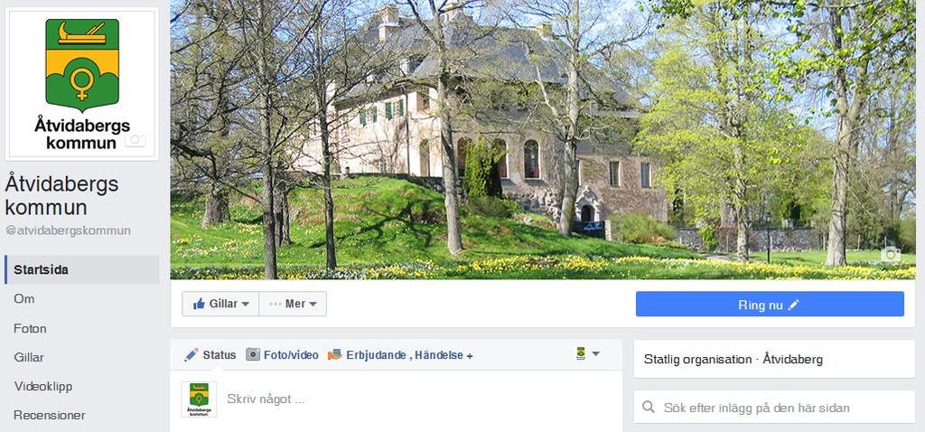 Sida 6(17) Exempel på hur kommunens grafiska profil används på kommunens facebook-sida.