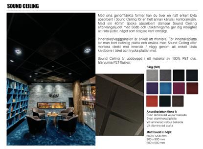 SOUND CEILING SID 28 600x600mm (oklädd) Art.nr.: 72060 448/m2 600x1200mm (oklädd) Art.nr: 72120 448/m2 600x600mm (klädd) Art.
