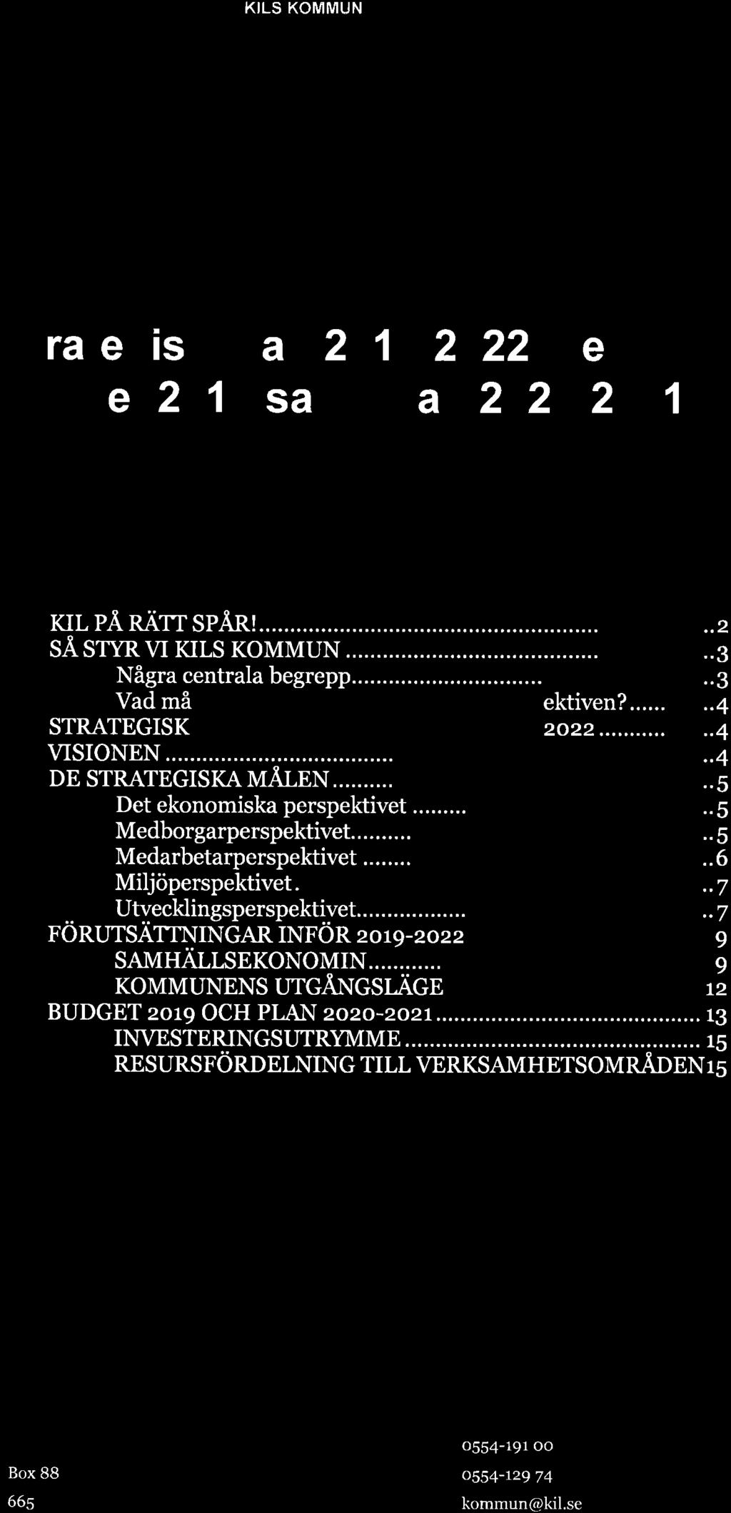 2019 samt plan 2020-2021 Innehållsförteckning xrl på närr spånr.